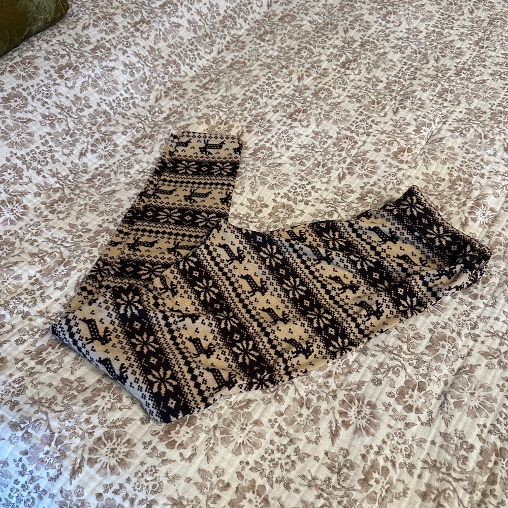 Brown Reindeer Leggings